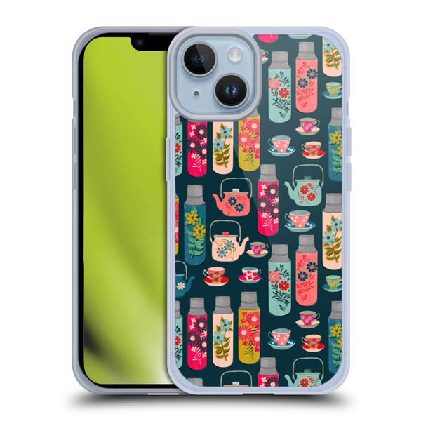 Andrea Lauren Design Food Pattern Jars & Teacups Soft Gel Case for Apple iPhone 14