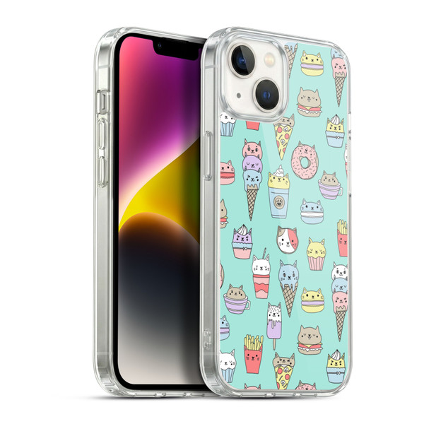 Andrea Lauren Design Food Pattern Catfood Soft Gel Case for Apple iPhone 14 Plus & MagSafe