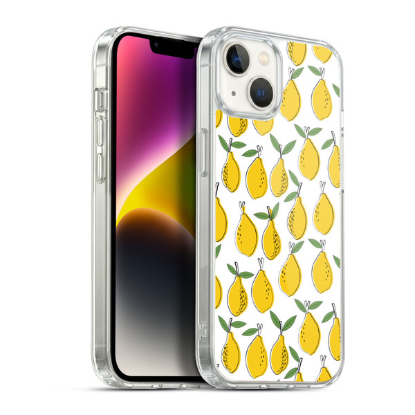 Andrea Lauren Design Food Pattern Lemons Soft Gel Case for Apple iPhone 14 Plus & MagSafe