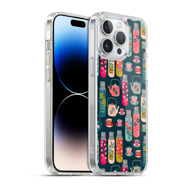 Andrea Lauren Design Food Pattern Jars & Teacups Soft Gel Case for Apple iPhone 14 Pro Max & MagSafe