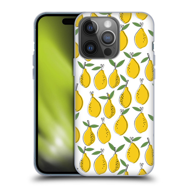 Andrea Lauren Design Food Pattern Lemons Soft Gel Case for Apple iPhone 14 Pro