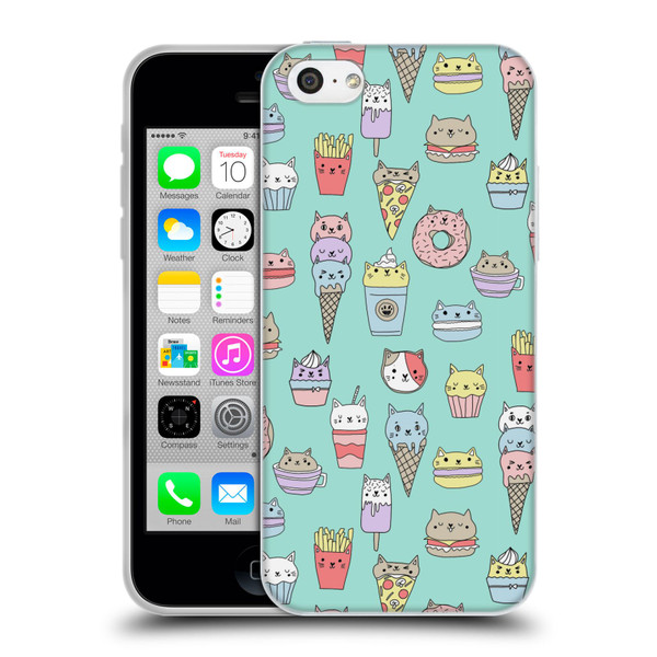 Andrea Lauren Design Food Pattern Catfood Soft Gel Case for Apple iPhone 5c