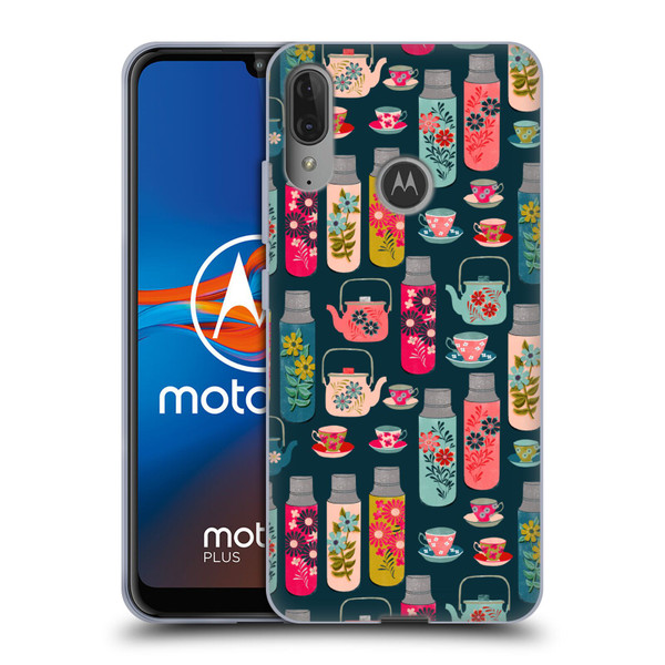 Andrea Lauren Design Food Pattern Jars & Teacups Soft Gel Case for Motorola Moto E6 Plus