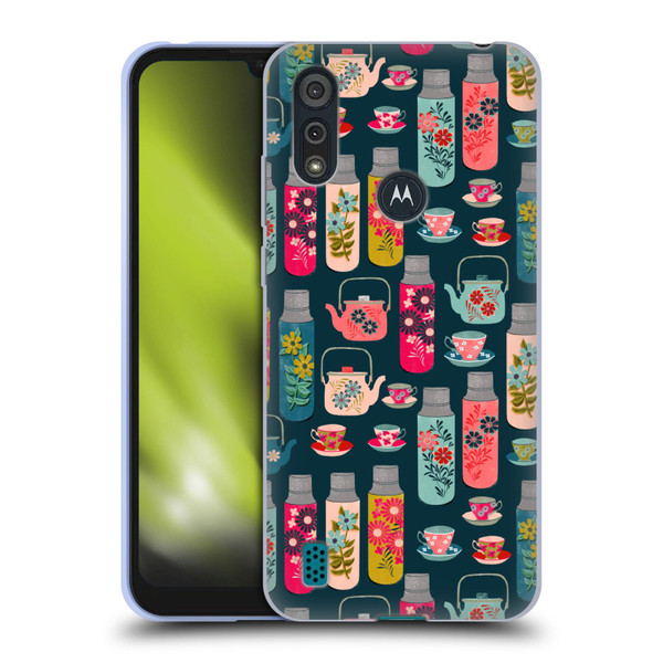 Andrea Lauren Design Food Pattern Jars & Teacups Soft Gel Case for Motorola Moto E6s (2020)