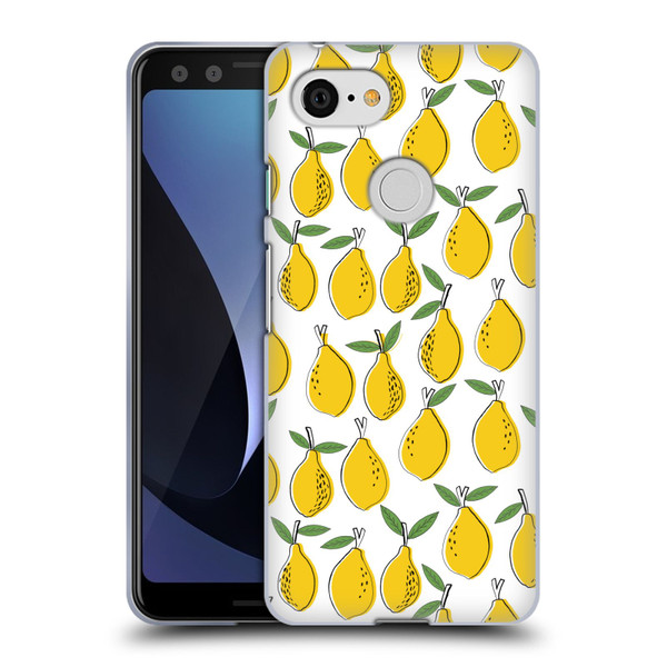 Andrea Lauren Design Food Pattern Lemons Soft Gel Case for Google Pixel 3
