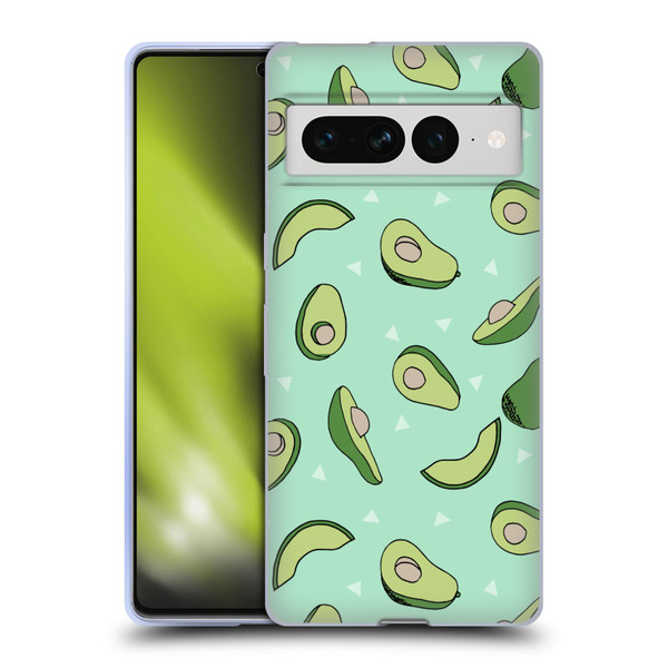 Andrea Lauren Design Food Pattern Avocado Soft Gel Case for Google Pixel 7 Pro