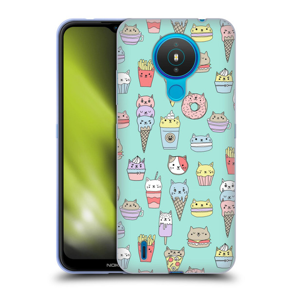 Andrea Lauren Design Food Pattern Catfood Soft Gel Case for Nokia 1.4