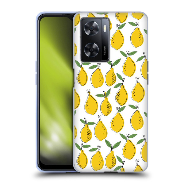 Andrea Lauren Design Food Pattern Lemons Soft Gel Case for OPPO A57s