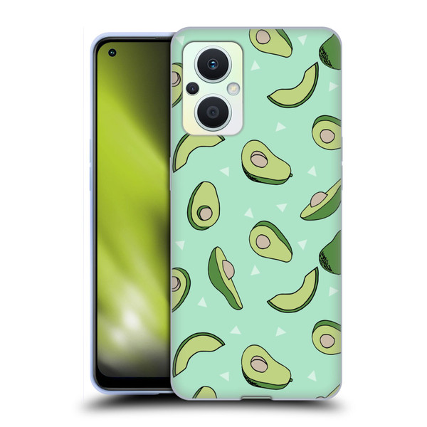 Andrea Lauren Design Food Pattern Avocado Soft Gel Case for OPPO Reno8 Lite