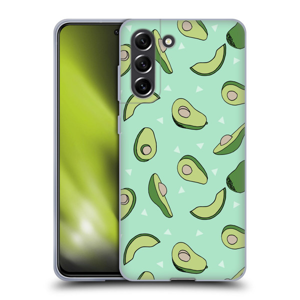 Andrea Lauren Design Food Pattern Avocado Soft Gel Case for Samsung Galaxy S21 FE 5G