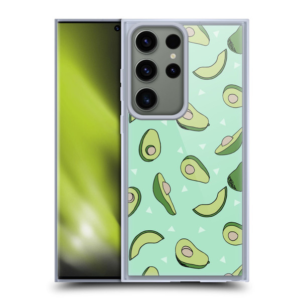 Andrea Lauren Design Food Pattern Avocado Soft Gel Case for Samsung Galaxy S23 Ultra 5G