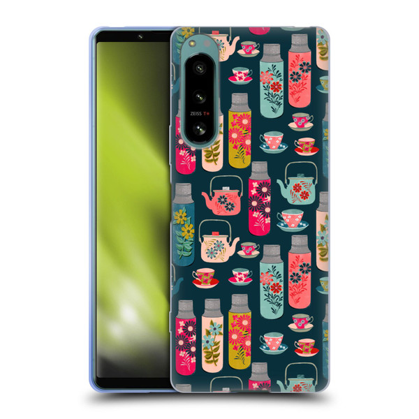 Andrea Lauren Design Food Pattern Jars & Teacups Soft Gel Case for Sony Xperia 5 IV