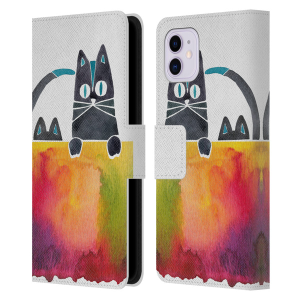 Cat Coquillette Animals 2 Cats Leather Book Wallet Case Cover For Apple iPhone 11
