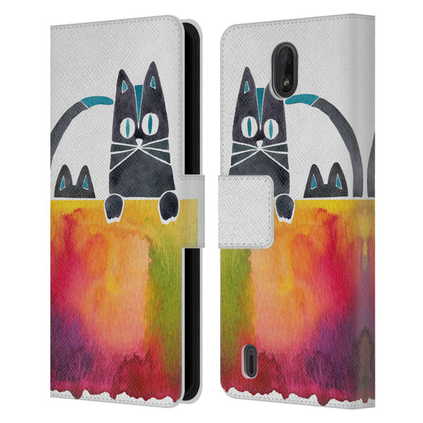 Cat Coquillette Animals 2 Cats Leather Book Wallet Case Cover For Nokia C01 Plus/C1 2nd Edition