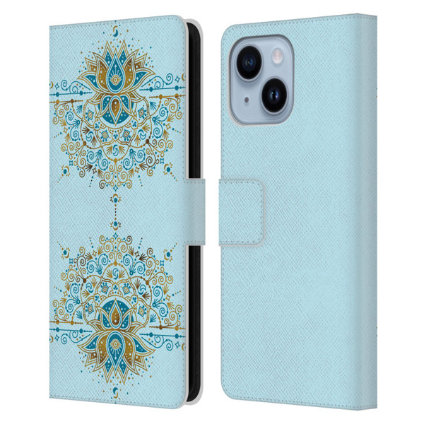 Cat Coquillette Patterns 6 Lotus Bloom Mandala 2 Leather Book Wallet Case Cover For Apple iPhone 14 Plus