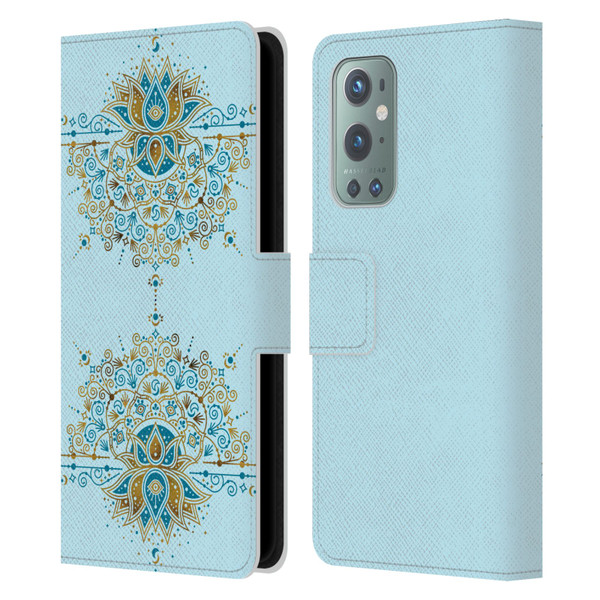 Cat Coquillette Patterns 6 Lotus Bloom Mandala 2 Leather Book Wallet Case Cover For OnePlus 9