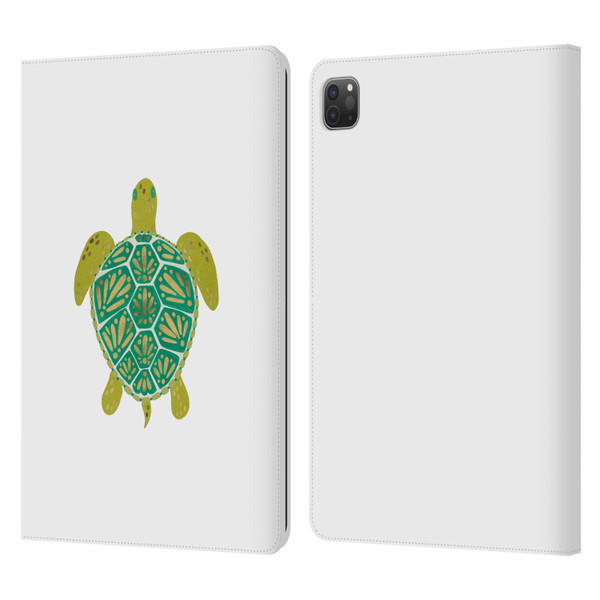 Cat Coquillette Sea Turtle Green Leather Book Wallet Case Cover For Apple iPad Pro 11 2020 / 2021 / 2022