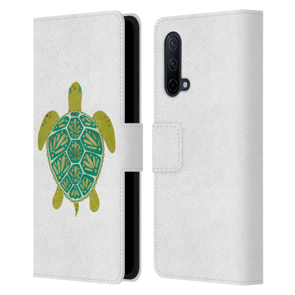 Cat Coquillette Sea Turtle Green Leather Book Wallet Case Cover For OnePlus Nord CE 5G