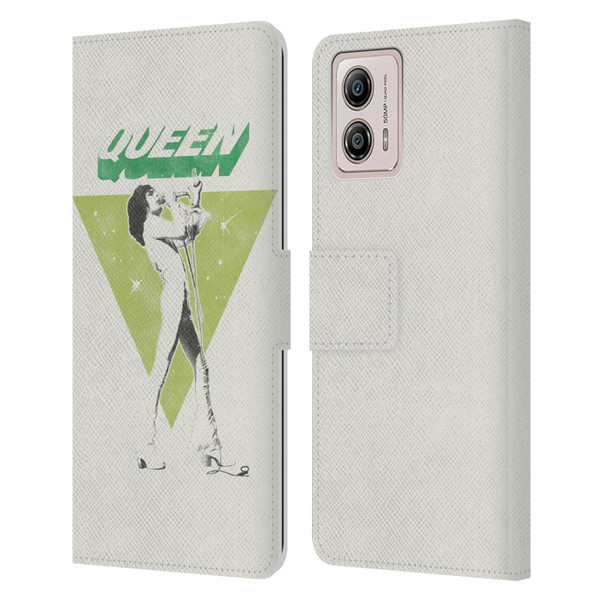 Queen Key Art Freddie Mercury Leather Book Wallet Case Cover For Motorola Moto G53 5G