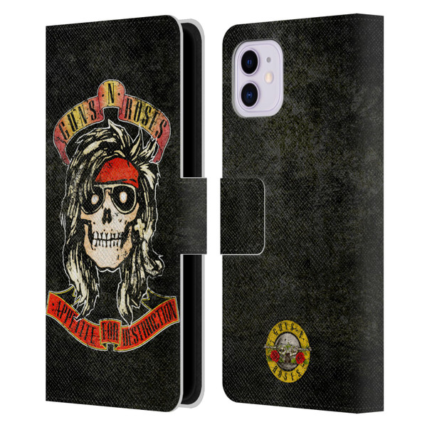 Guns N' Roses Vintage McKagan Leather Book Wallet Case Cover For Apple iPhone 11