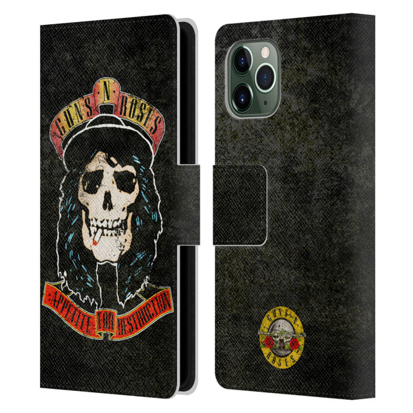 Guns N' Roses Vintage Stradlin Leather Book Wallet Case Cover For Apple iPhone 11 Pro