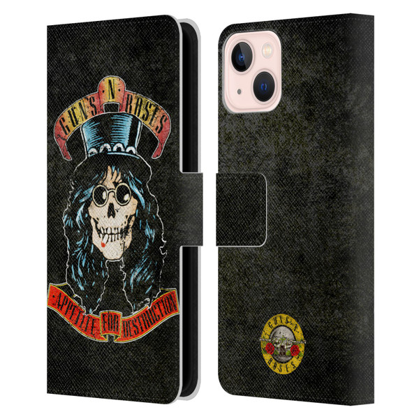 Guns N' Roses Vintage Slash Leather Book Wallet Case Cover For Apple iPhone 13