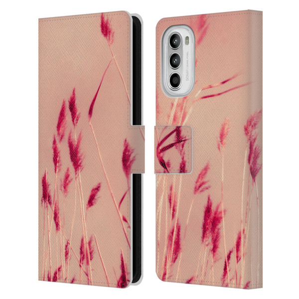 Dorit Fuhg Nature Pink Summer Leather Book Wallet Case Cover For Motorola Moto G52