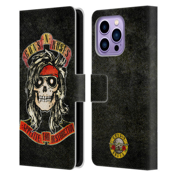 Guns N' Roses Vintage McKagan Leather Book Wallet Case Cover For Apple iPhone 14 Pro Max