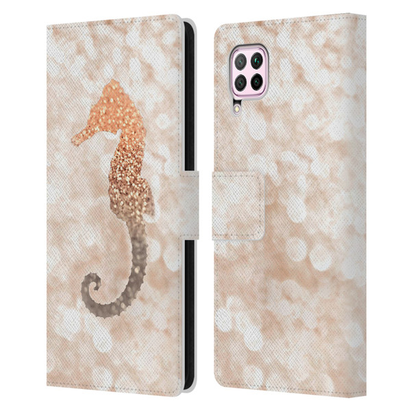 Monika Strigel Champagne Gold Seahorse Leather Book Wallet Case Cover For Huawei Nova 6 SE / P40 Lite