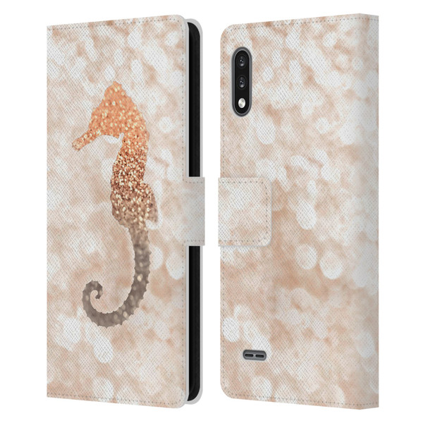 Monika Strigel Champagne Gold Seahorse Leather Book Wallet Case Cover For LG K22