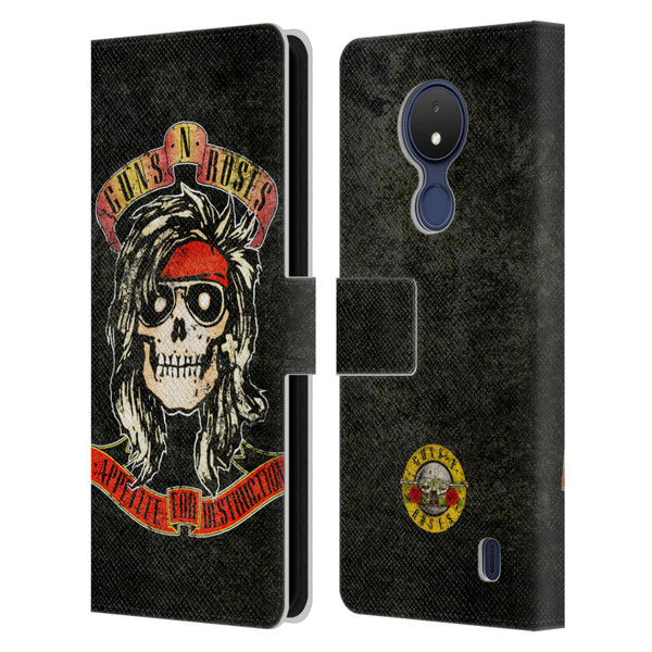 Guns N' Roses Vintage McKagan Leather Book Wallet Case Cover For Nokia C21