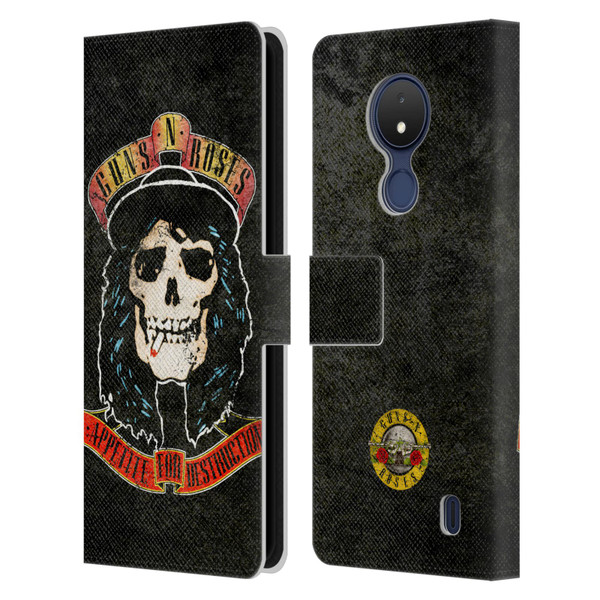 Guns N' Roses Vintage Stradlin Leather Book Wallet Case Cover For Nokia C21