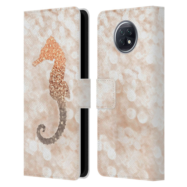 Monika Strigel Champagne Gold Seahorse Leather Book Wallet Case Cover For Xiaomi Redmi Note 9T 5G