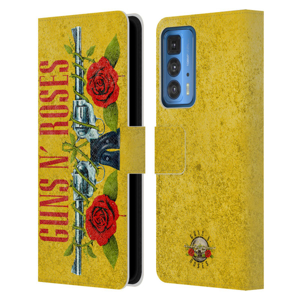 Guns N' Roses Vintage Pistols Leather Book Wallet Case Cover For Motorola Edge 20 Pro