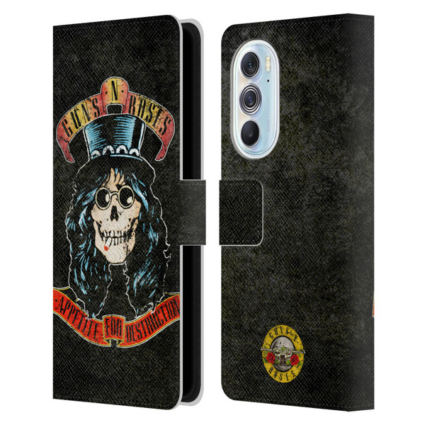 Guns N' Roses Vintage Slash Leather Book Wallet Case Cover For Motorola Edge X30