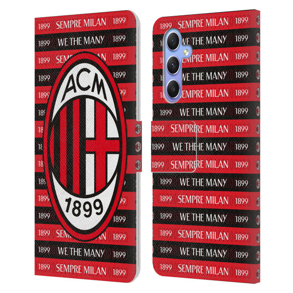 AC Milan Art Sempre Milan 1899 Leather Book Wallet Case Cover For Samsung Galaxy A34 5G