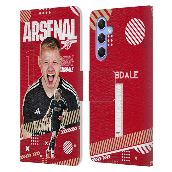 Arsenal FC 2023/24 First Team Aaron Ramsdale Leather Book Wallet Case Cover For Samsung Galaxy A34 5G