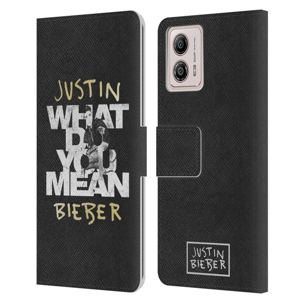 Justin Bieber Purpose B&w What Do You Mean Typography Leather Book Wallet Case Cover For Motorola Moto G53 5G