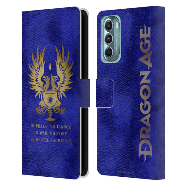 EA Bioware Dragon Age Heraldry Grey Wardens Gold Leather Book Wallet Case Cover For Motorola Moto G Stylus 5G (2022)