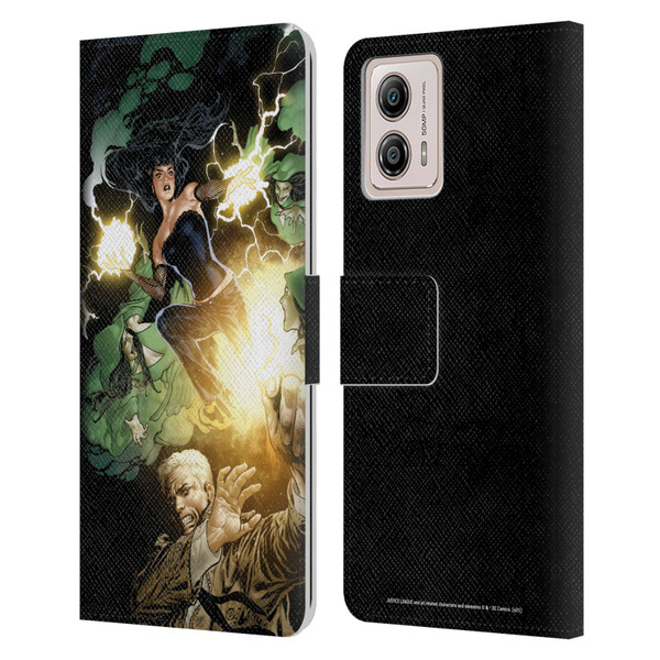 Justice League DC Comics Dark Comic Art Constantine and Zatanna Leather Book Wallet Case Cover For Motorola Moto G53 5G