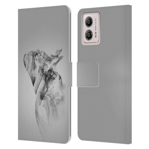 Klaudia Senator French Bulldog 2 Emotions Leather Book Wallet Case Cover For Motorola Moto G53 5G