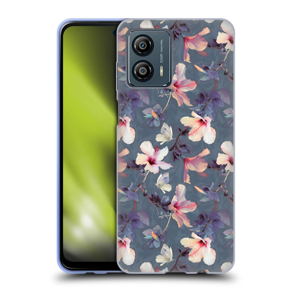 Micklyn Le Feuvre Florals Butterflies and Hibiscus Soft Gel Case for Motorola Moto G53 5G