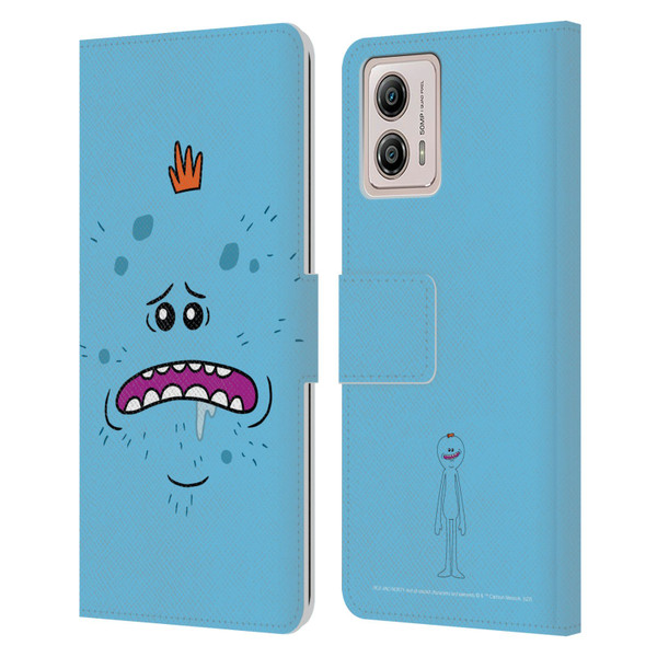 Rick And Morty Season 4 Graphics Mr. Meeseeks Leather Book Wallet Case Cover For Motorola Moto G53 5G