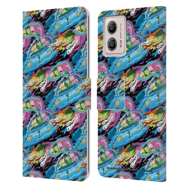 Rick And Morty Season 5 Graphics Warp Pattern Leather Book Wallet Case Cover For Motorola Moto G53 5G