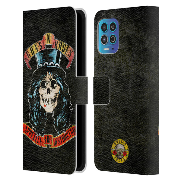 Guns N' Roses Vintage Slash Leather Book Wallet Case Cover For Motorola Moto G100