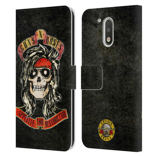 Guns N' Roses Vintage McKagan Leather Book Wallet Case Cover For Motorola Moto G41