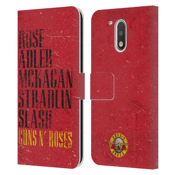 Guns N' Roses Vintage Names Leather Book Wallet Case Cover For Motorola Moto G41