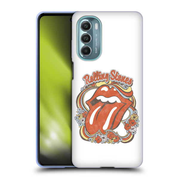 The Rolling Stones Graphics Flowers Tongue Soft Gel Case for Motorola Moto G Stylus 5G (2022)