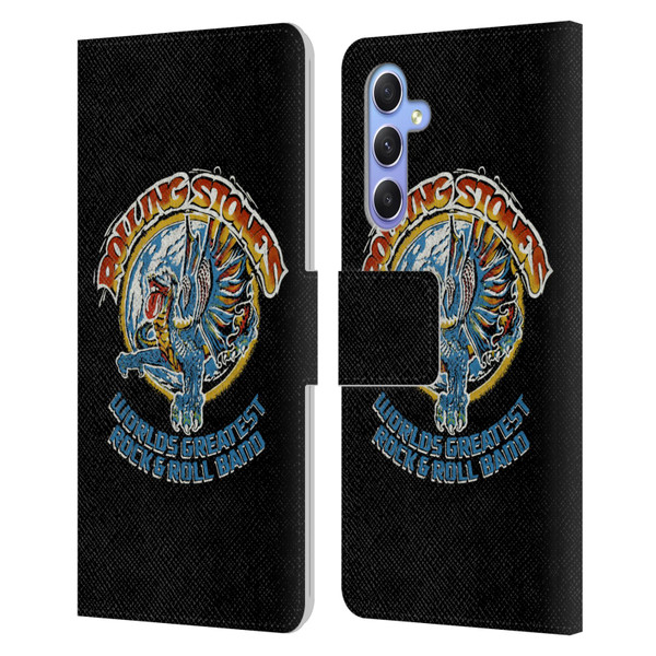 The Rolling Stones Graphics Greatest Rock And Roll Band Leather Book Wallet Case Cover For Samsung Galaxy A34 5G