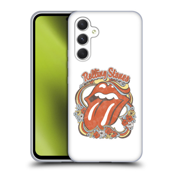 The Rolling Stones Graphics Flowers Tongue Soft Gel Case for Samsung Galaxy A54 5G